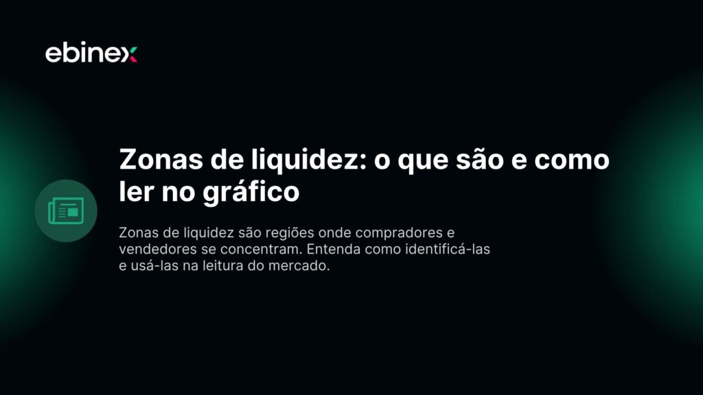 Zonas de liquidez são regiões onde compradores e vendedores se concentram. Entenda como identificá-las e usá-las na leitura do mercado.