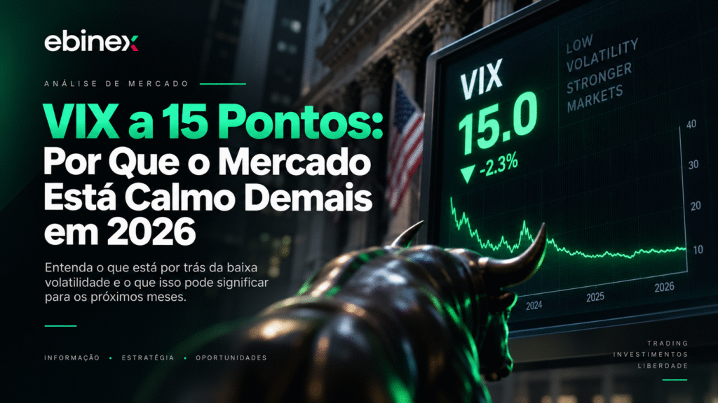 O VIX opera perto de 15 em 2026. Veja como o índice do medo funciona e o que esse nível revela sobre o risco nos índices globais.