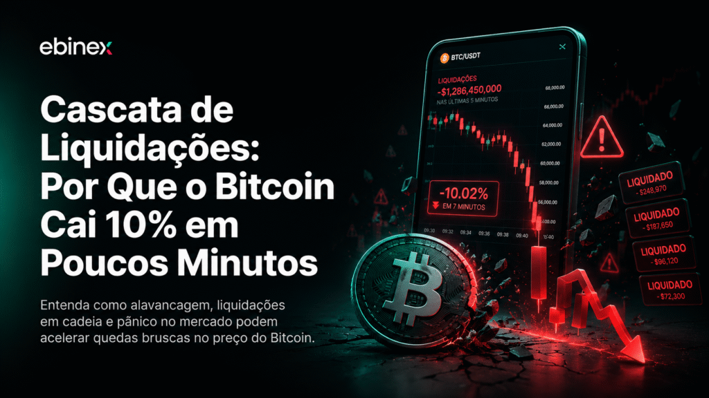 Uma queda vira avalanche quando posições alavancadas estouram em série. Veja como funciona a cascata de liquidações no cripto.